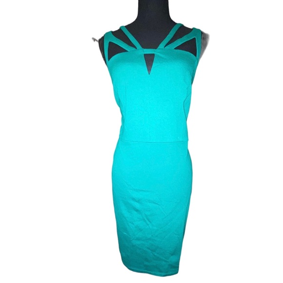 Forever 21+ Turquoise Sheath Dress with Cut-outs - Picture 5 of 10